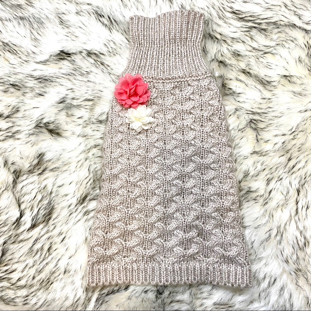 Dog Sweater with Floral Appliqué - Picture 3 of 5